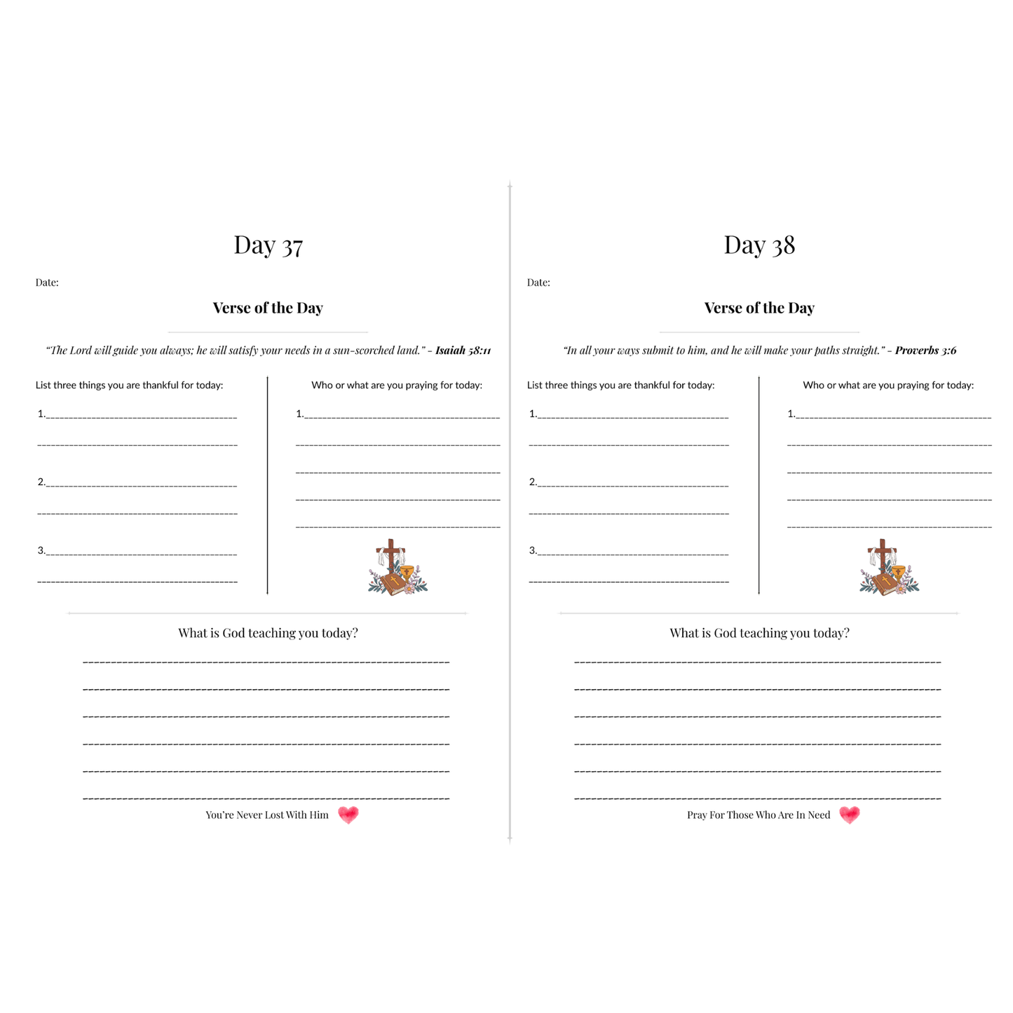 60-Day Digital Prayer Journal | Christian Printable Journal | Bible Study Planner | Faith & Gratitude Digital Download | MoldedByScripture