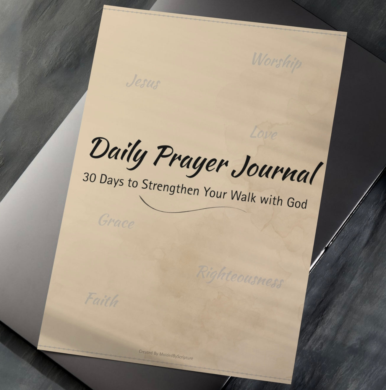 30 Day Prayer Journal Christian, Digital Download | Faith Journal, Guided Daily Devotional & Scripture Reflection Pages, Instant PDF