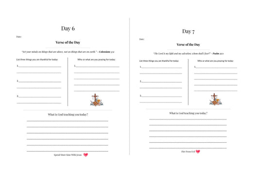 30 Day Prayer Journal Christian, Digital Download | Faith Journal, Guided Daily Devotional & Scripture Reflection Pages, Instant PDF